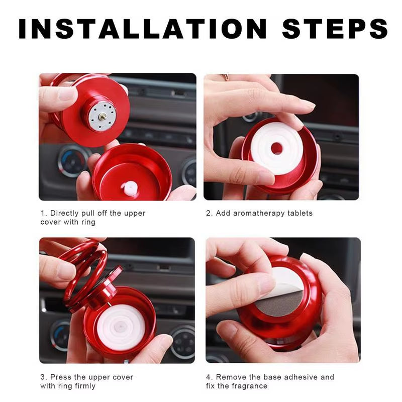 Car Rotating Perfume Ornaments Aromatherapy Car Air Fresheners Solar Powered Aroma Diffuser Car Decorations Accessories