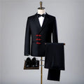 Custom Retro Frog Black Prom Suits Mens for Wedding Formal Groom Party Fashion Tuxedos Dance Mans Loose and Comfortable Blazers