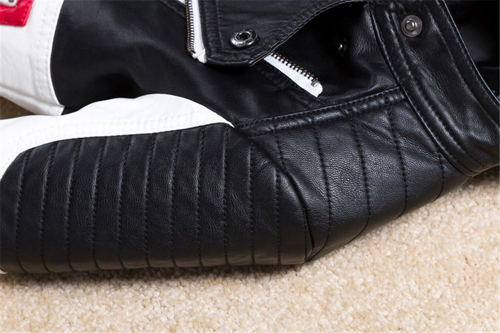 Boys Leather Motorcycle Pilot Jackets Toddler Coats