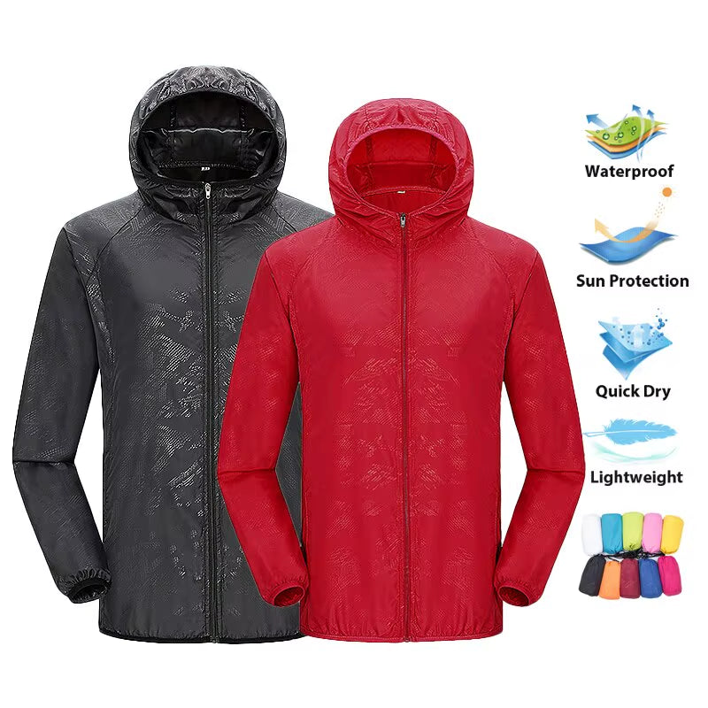 Unisex Hiking Jacket Men Women Waterproof Quick Dry Camping Windbreaker Trekking Fishing Rain Coat Outdoor anti UV Clothes