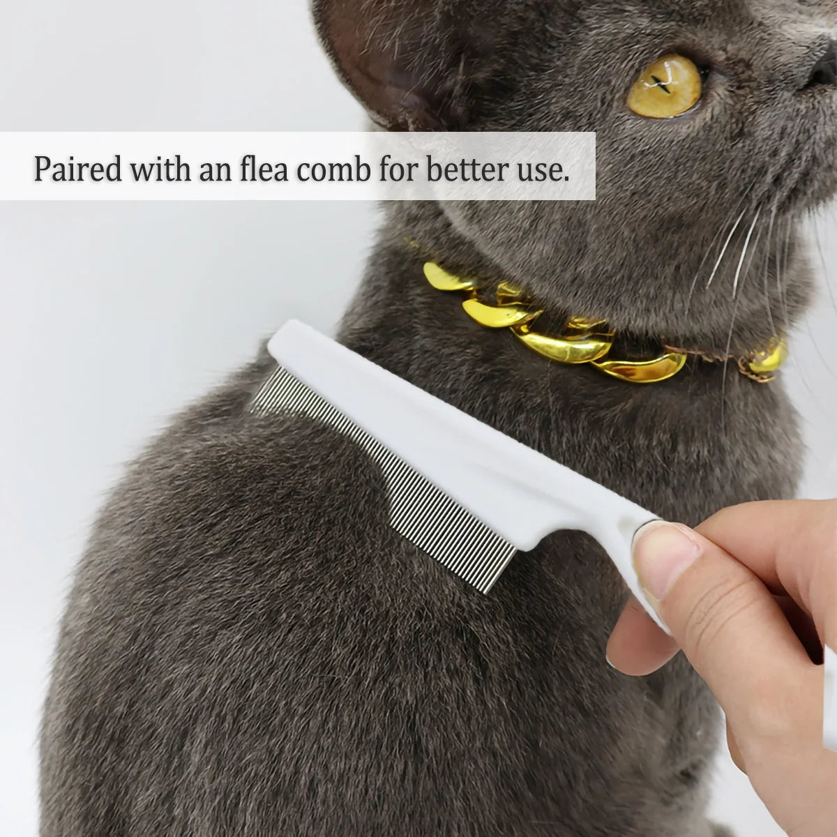 Pet Cat Comb , One-Key Self-Cleaning Slicker Removes Undercoat Dog Brushes Short to Long Hair Suitable Gentle Grooming Cat Brush