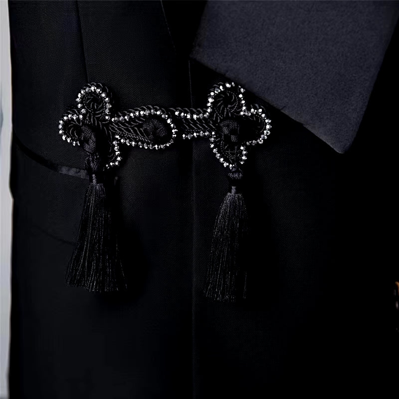 Custom Retro Frog Black Prom Suits Mens for Wedding Formal Groom Party Fashion Tuxedos Dance Mans Loose and Comfortable Blazers