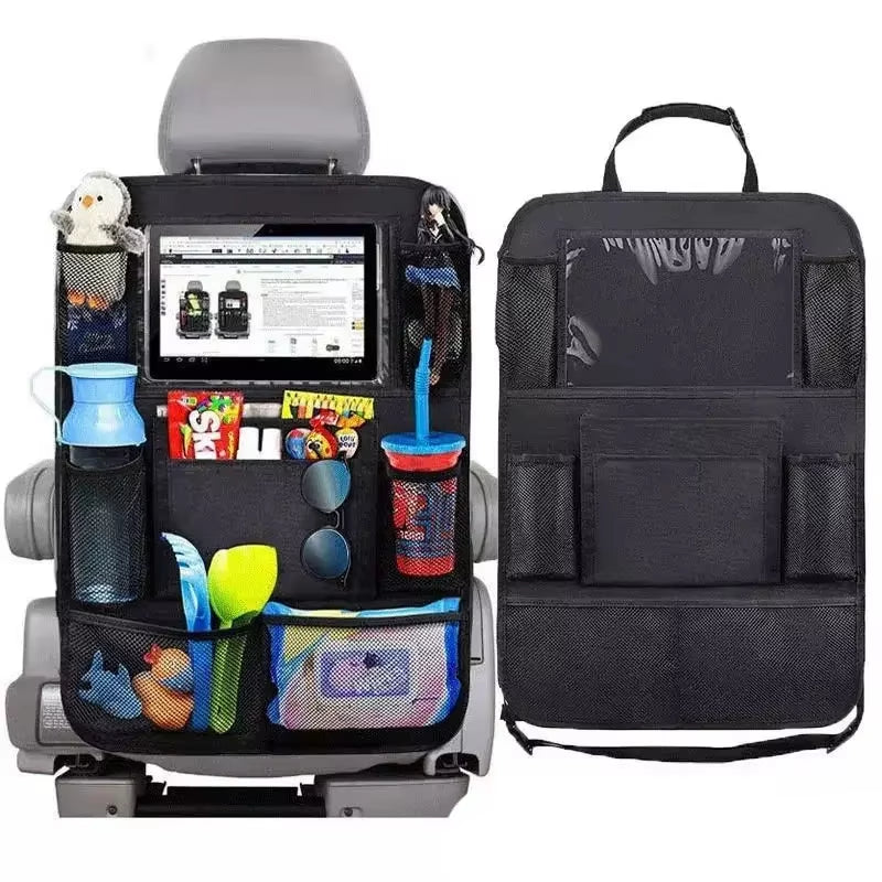 Car Backseat Organizer with Tablet Holder - Multi-Pocket Storage & Seat Protector for Kids/Pets
